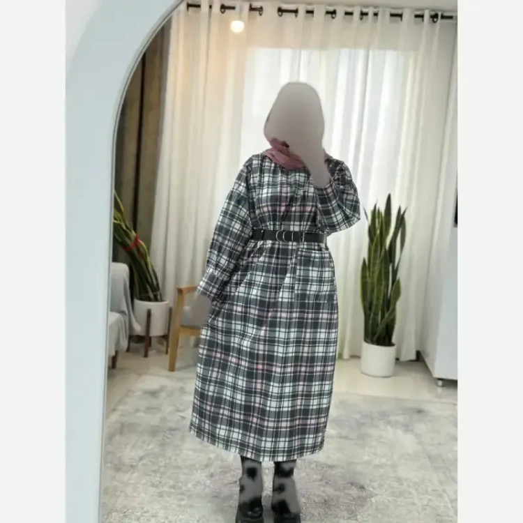 پیراهن کفتان آتوسا مخمل موهر پاییزه درجه یک