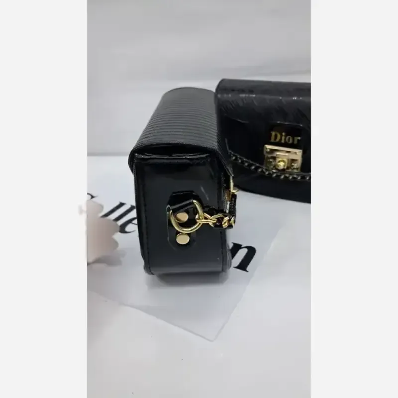 کیف زنانه جیوا چرم ورنی درجه یک با بند دوشی بلند