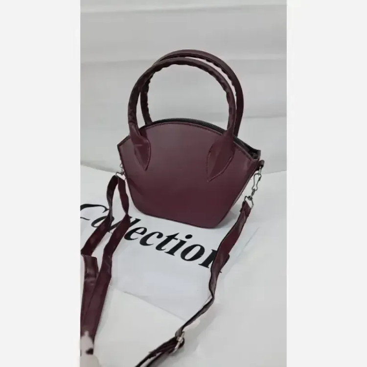 کیف دستی دوشی چرم سایز 15 در 20 رنگ خردلی و زرشکی
