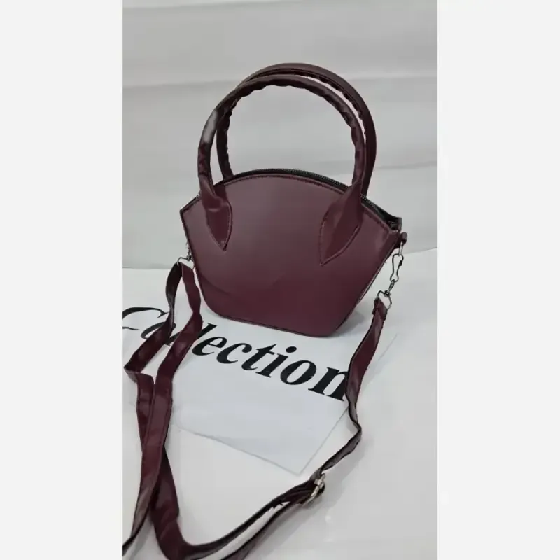 کیف دستی دوشی چرم سایز 15 در 20 رنگ خردلی و زرشکی