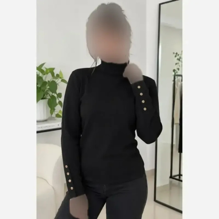 بلوز یقه اسکی زنانه طرح زارا فانریپ پنبه کبریتی فری سایز