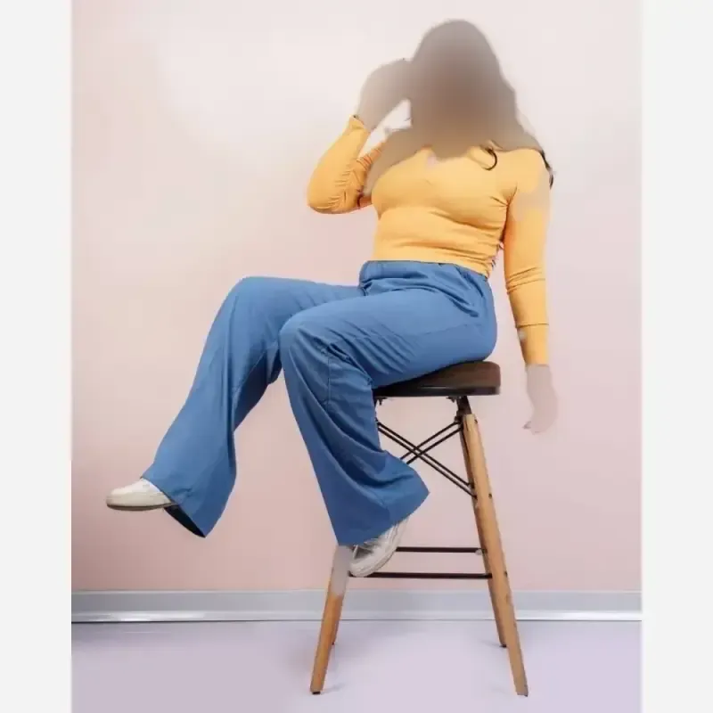 شلوار بگ کاغذی جین اصل کمرکش قد 100