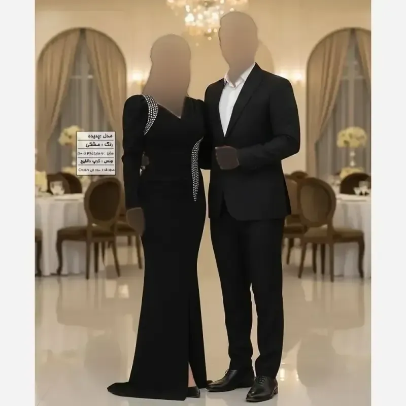 پیراهن مجلسی زنانه مدل همتا جسیمکو و ساتن سنگ دوزی شده رنگ سبزماچا