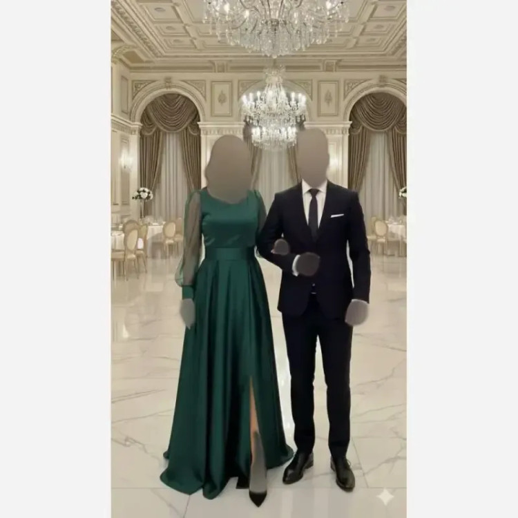 پیراهن مجلسی زنانه مدل دلینا جنس لمه قد 120 رنگ مشکی سایز 38 تا 40