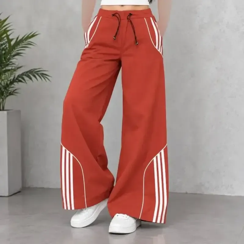 شلوار کتان زارا سه خط زنانه اسپرت گت دار