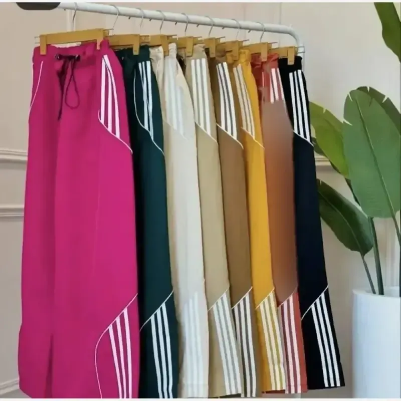 شلوار کتان زارا سه خط زنانه اسپرت گت دار