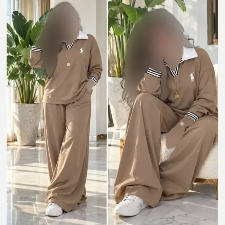 ست دو تیکه بلوز و شلوار زنانه جنس گلکسی پنبه فری سایز تا 48