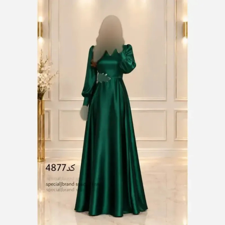 ماکسی مجلسی زنانه ساتن کش پولکی قد 160