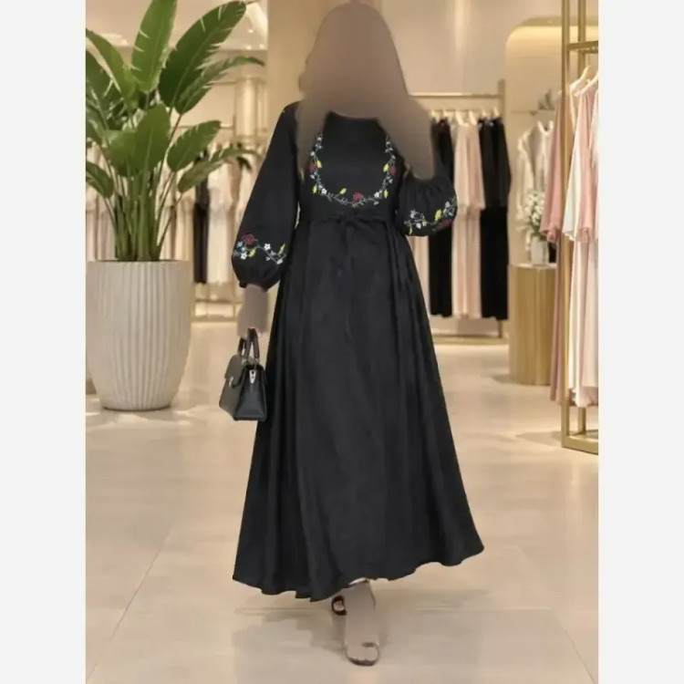 کفتان گلدوزی پاییزه مخمل کبریتی ریز فری سایز قد 136