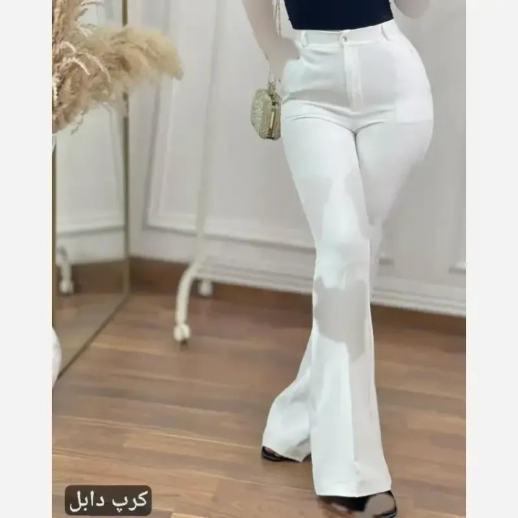 شلوار دمپا گشاد بوتکات کرپ دابل زنانه سایز بزرگ و معمولی