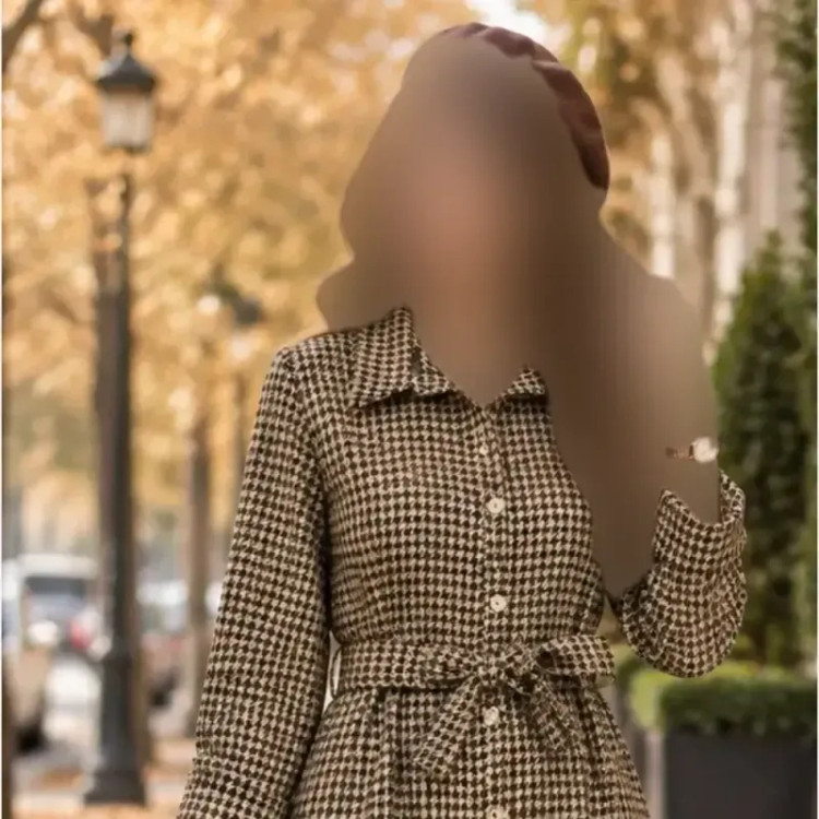پالتو بلند زنانه رستا جنس تافته ضخیم و موهر دار قد 120