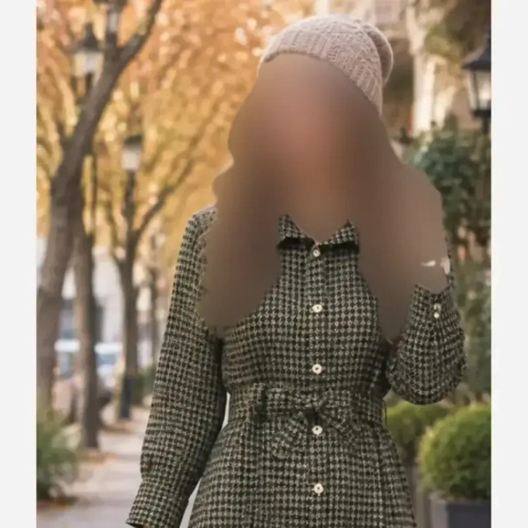 پالتو بلند زنانه رستا جنس تافته ضخیم و موهر دار قد 120