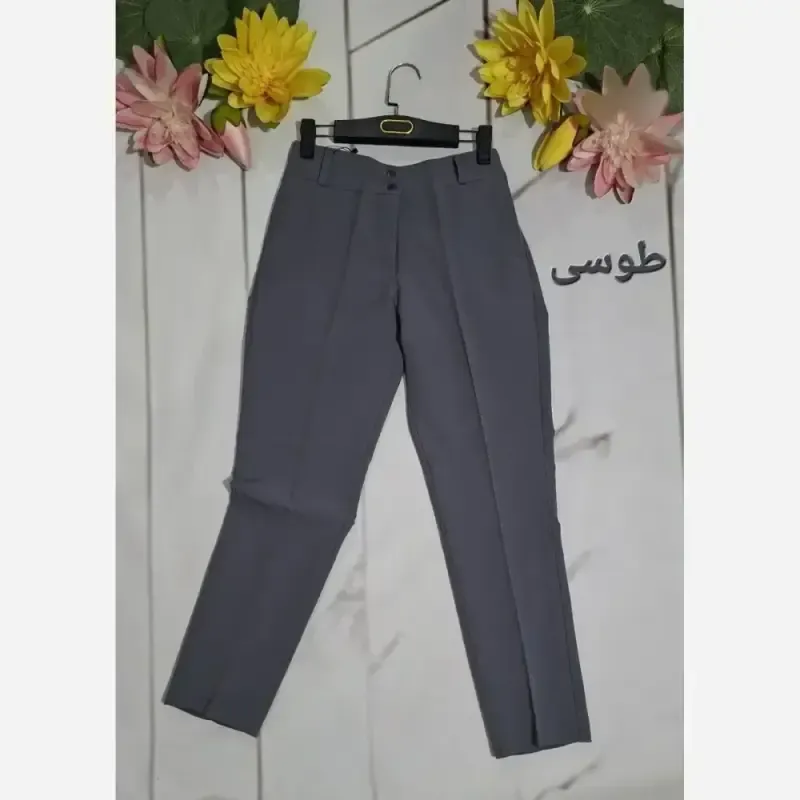 شلوار راسته مازراتی زنانه دبل گرم بالا قد 100 سایز 38 تا 48