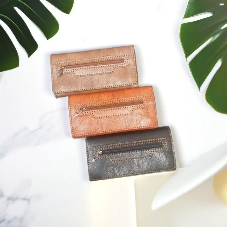 کیف پول و موبایل چرم سه لت مدل عطارد دست دوز چرم خارجی