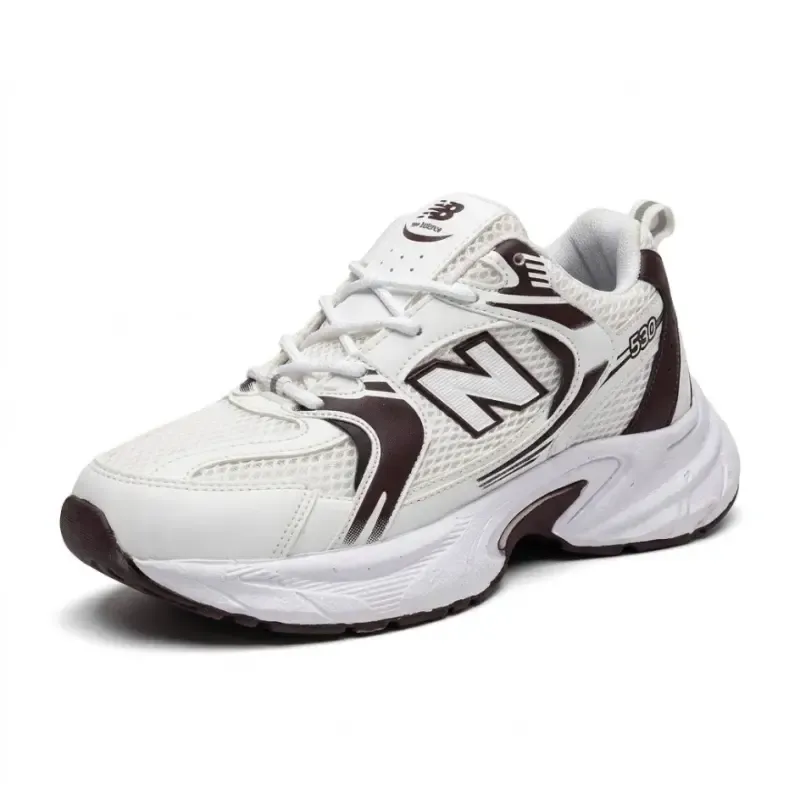 کفش اسپرت زنانه نیوبالانس 530 لژدار سفید قهوه ای