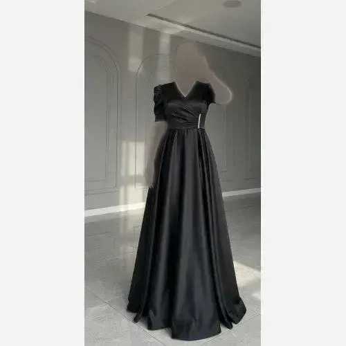 ماکسی زنانه نیایش ساتن آمریکایی کمربنددار قد 155