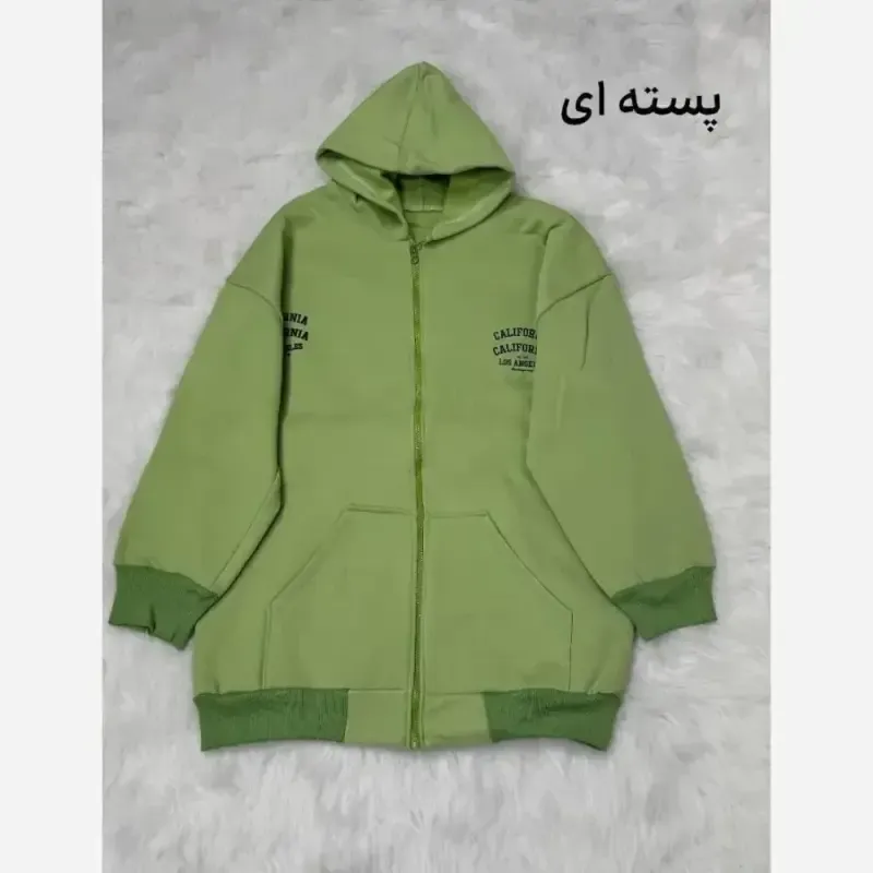 سویشرت کالیفورنیا دورس تو کرکی جیب دار فری سایز 38 تا 48