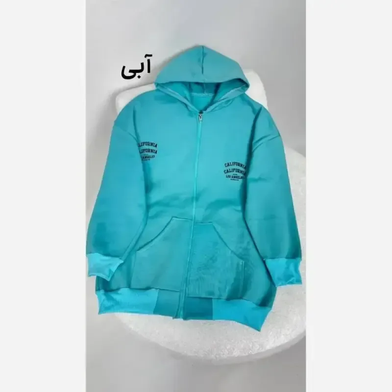 سویشرت کالیفورنیا دورس تو کرکی جیب دار فری سایز 38 تا 48