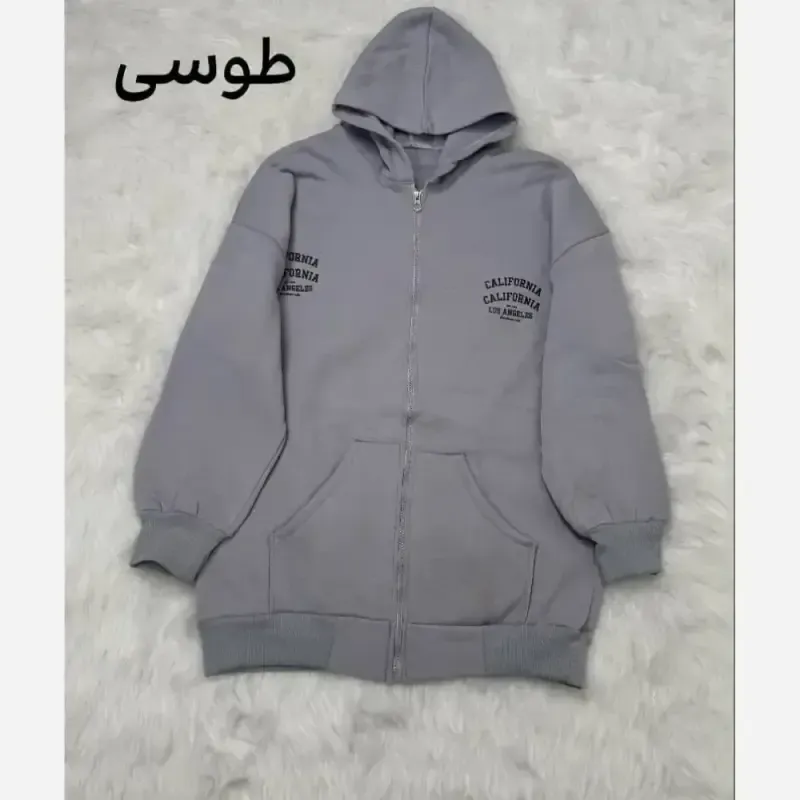 سویشرت کالیفورنیا دورس تو کرکی جیب دار فری سایز 38 تا 48