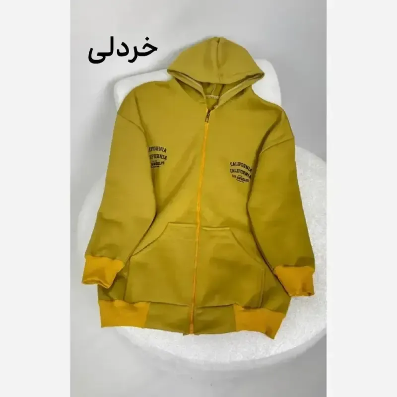 سویشرت کالیفورنیا دورس تو کرکی جیب دار فری سایز 38 تا 48