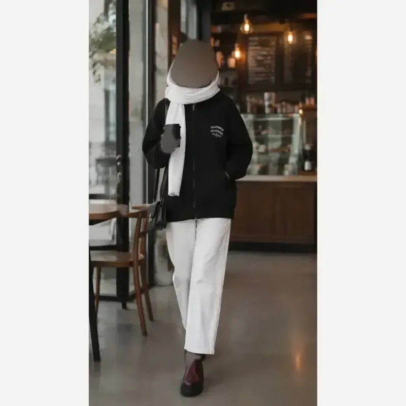 سویشرت کالیفورنیا دورس تو کرکی جیب دار فری سایز 38 تا 48