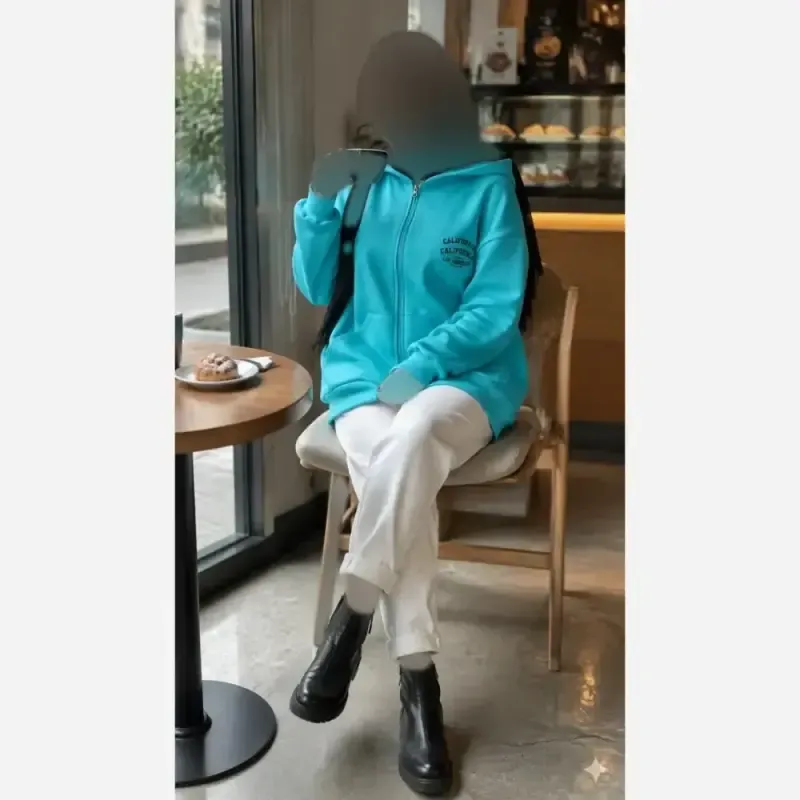 سویشرت کالیفورنیا دورس تو کرکی جیب دار فری سایز 38 تا 48