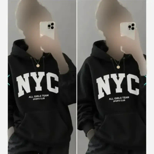 هودی لش دورس پنبه سه نخ گرم بالا طرح NYC زنانه