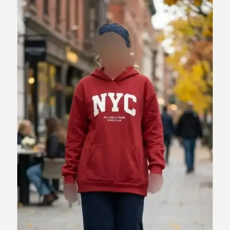 هودی لش دورس پنبه سه نخ گرم بالا طرح NYC زنانه
