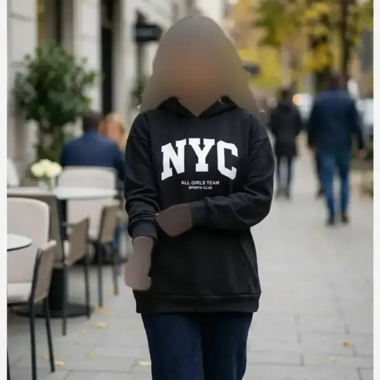 هودی لش دورس پنبه سه نخ گرم بالا طرح NYC زنانه