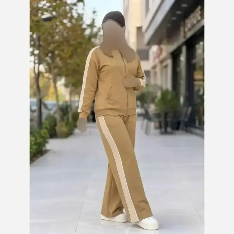 ست سویشرت شلوار زنانه ماهک جنس گلکسی پنبه درجه یک سایز فری سایز