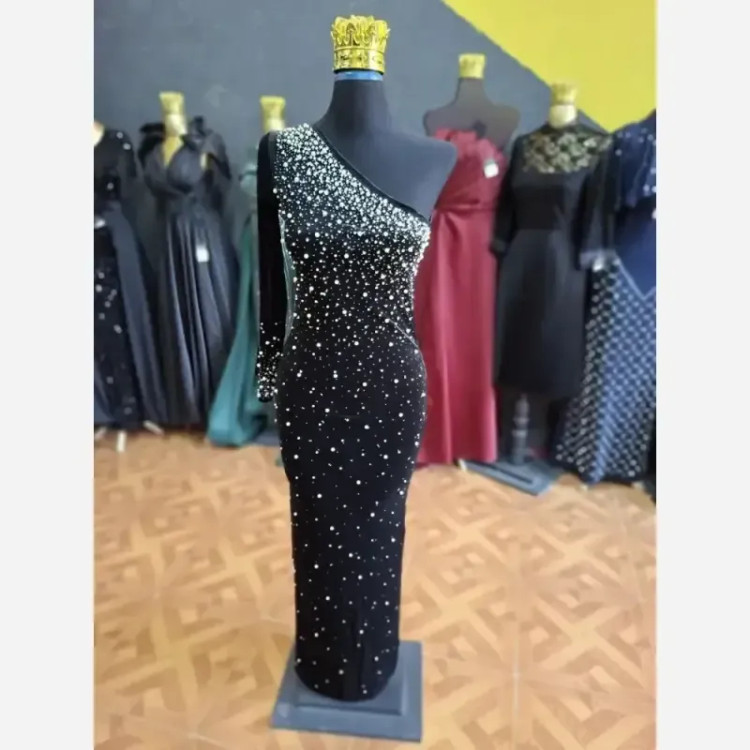 ماکسی مروارید رومی مخمل زنانه