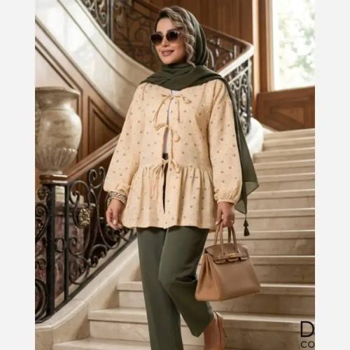 مانتو زنانه عروسکی وال ژاکارد مدل آیسل