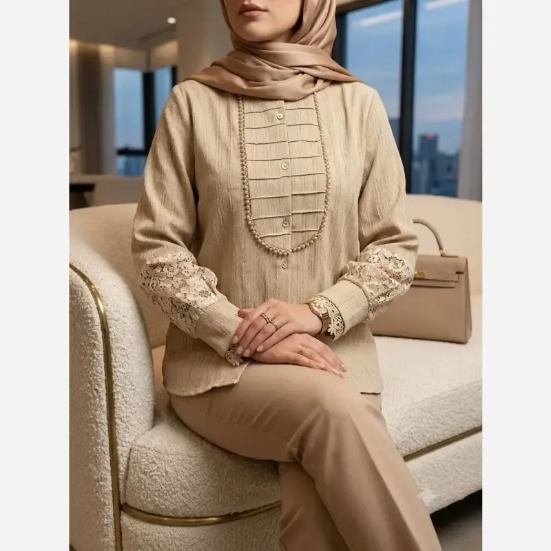 شومیز زنانه مدل آیجان جنس پارچه توکی سایز 36 تا 56