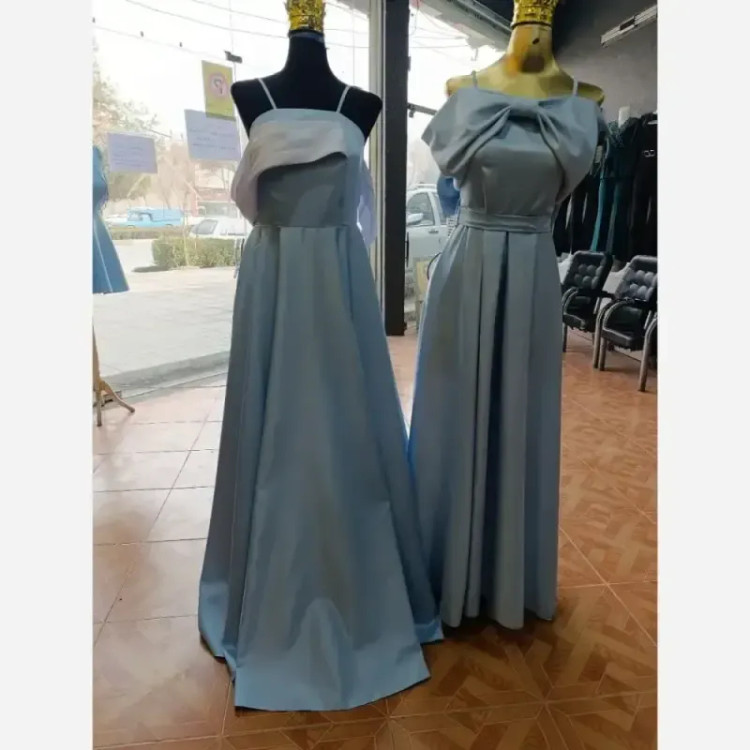 پیراهن مدل دایانا پارچه ساتن آمریکایی سایز 36 تا 48 رنگ صورتی آسمونی مشکی