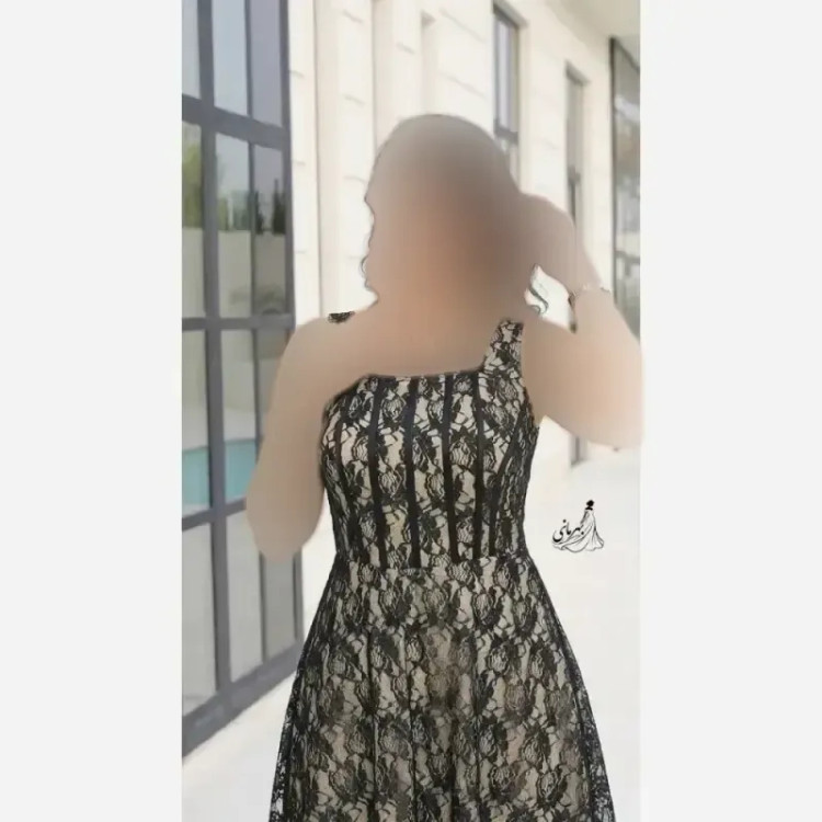 پیراهن مجلسی زنانه دانتل کاپدار فنر دوزی شده مدل سلین