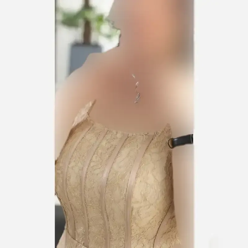 پیراهن مجلسی زنانه دانتل کاپدار فنر دوزی شده مدل سلین