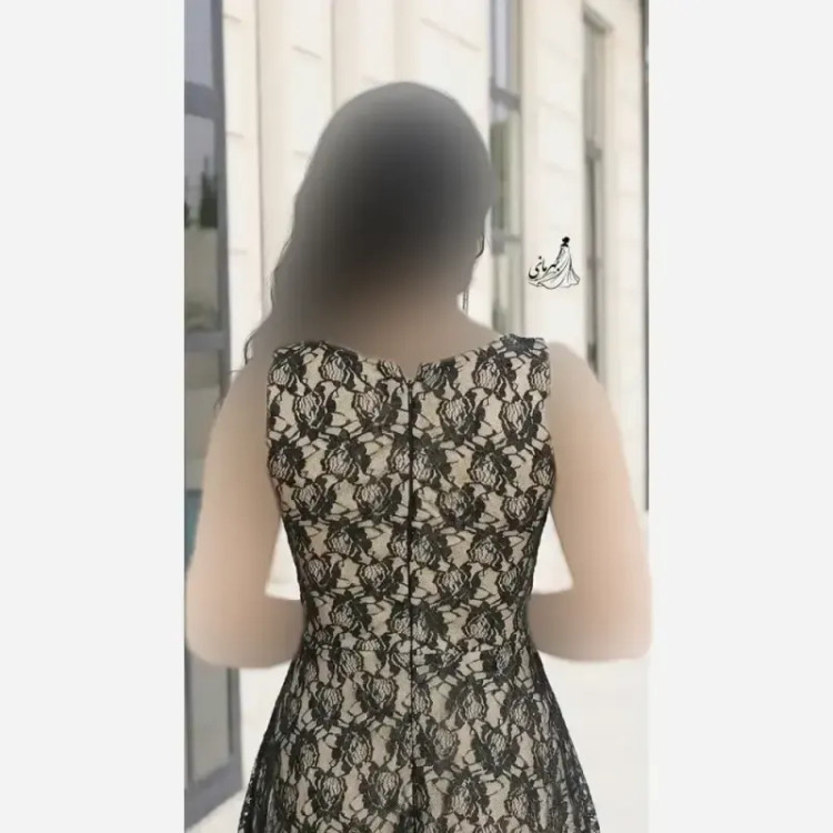 پیراهن مجلسی زنانه دانتل کاپدار فنر دوزی شده مدل سلین