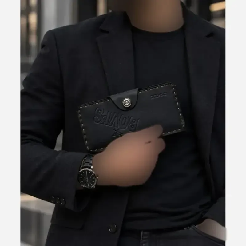 کیف پول مردانه چرم سایز 13 در 8 با جا کارتی