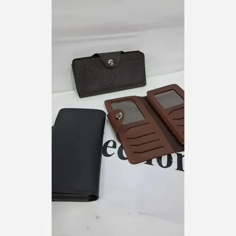 کیف پول مردانه چرم سایز 13 در 8 با جا کارتی