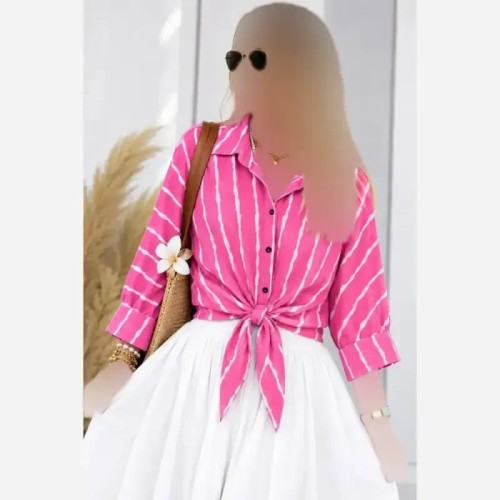 شومیز گره ای الیزه درجه یک فری سایز مناسب سایز 38 تا 50