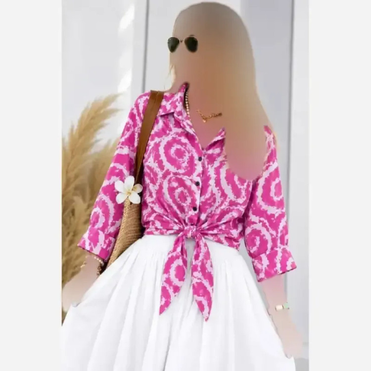 شومیز گره ای الیزه درجه یک فری سایز مناسب سایز 38 تا 50