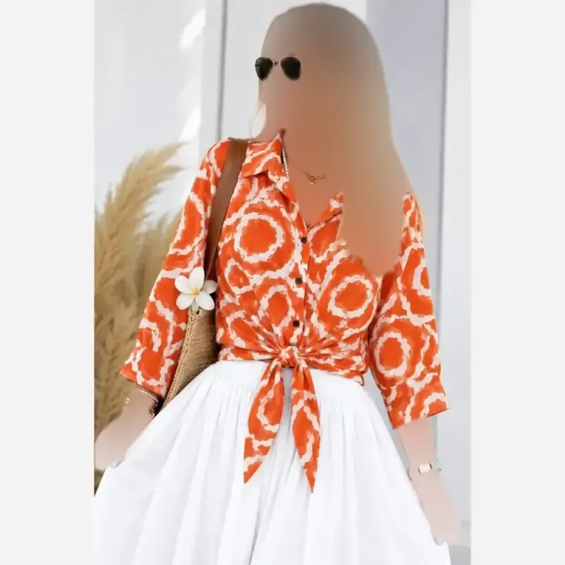 شومیز گره ای الیزه درجه یک فری سایز مناسب سایز 38 تا 50