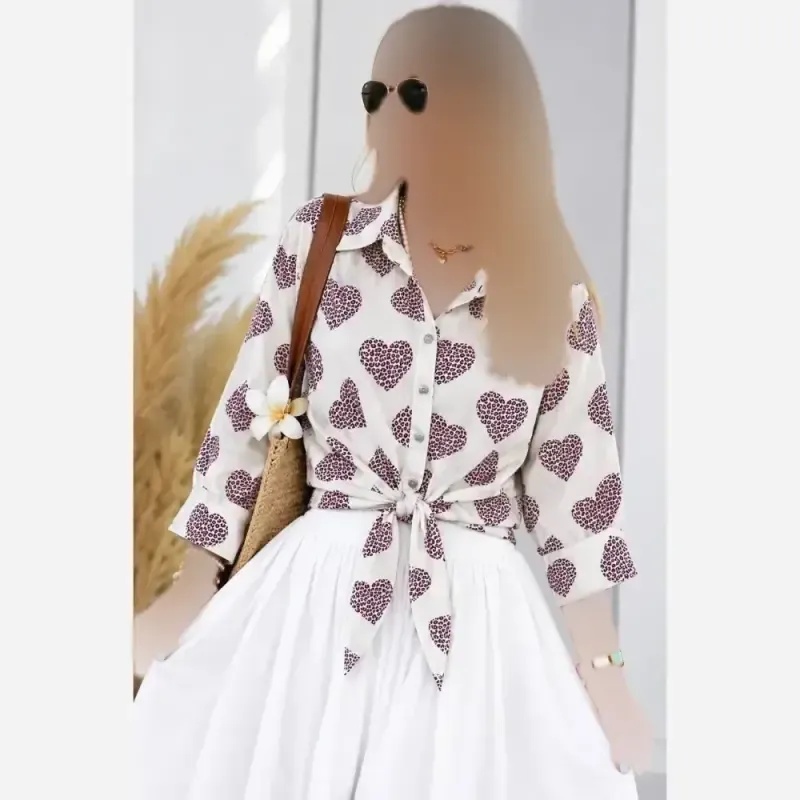 شومیز گره ای الیزه درجه یک فری سایز مناسب سایز 38 تا 50