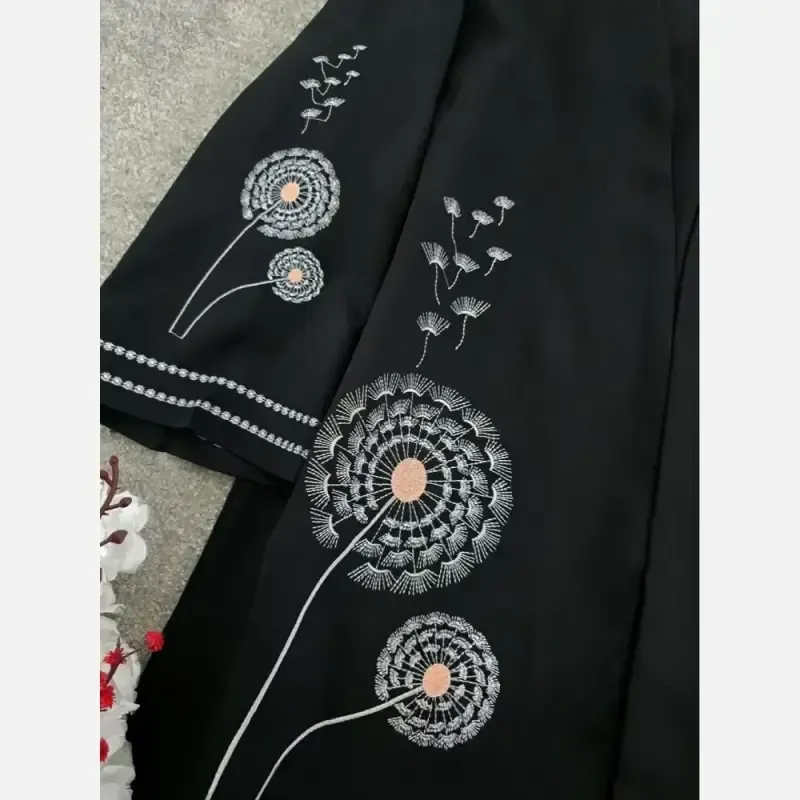 مانتو کتی گلدوزی شده مجلسی رنگ مشکی جنس مازراتی