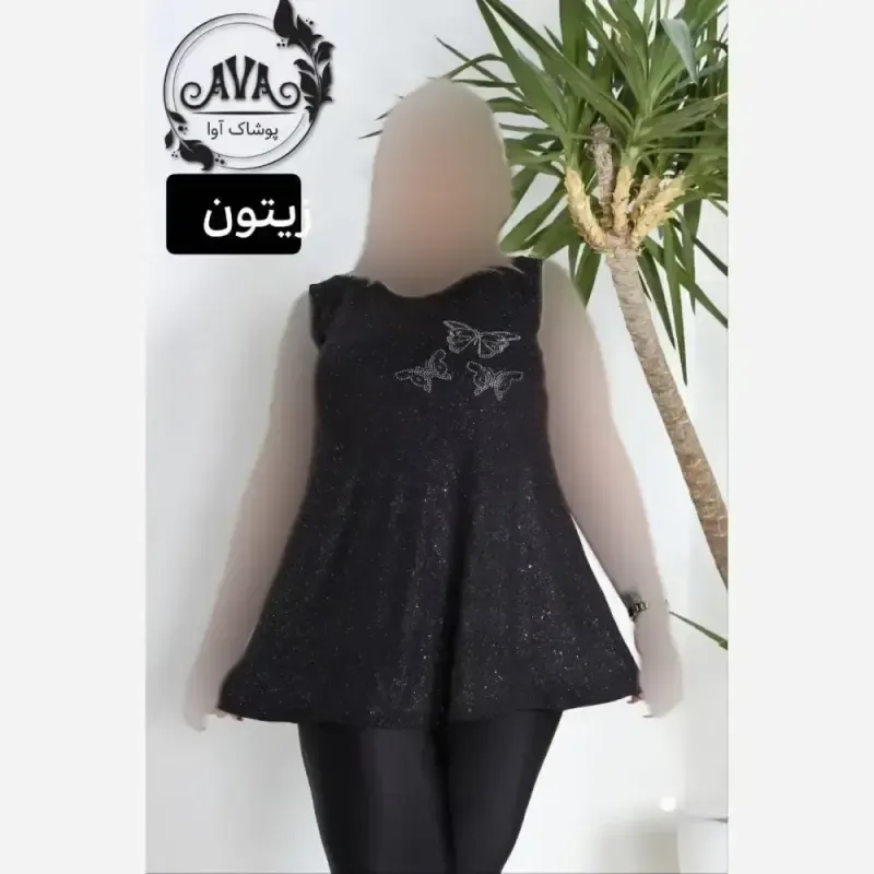 تاپ سایز بزرگ لمه ویسکوز پنبه نگین دار فوق قواره فری سایز