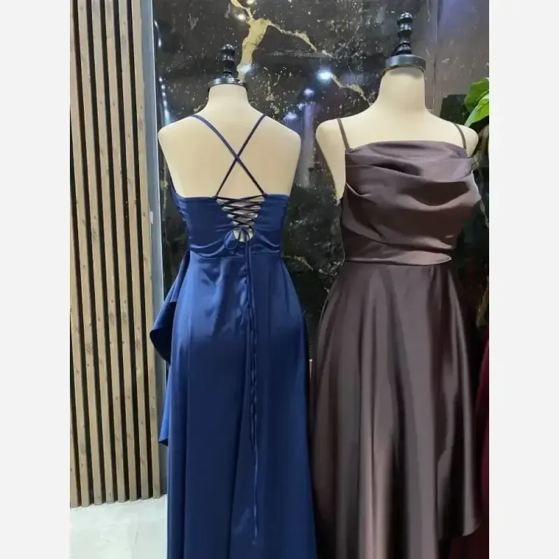 پیراهن بلند زنانه پرنسا جنس ساتن زارا قد 150