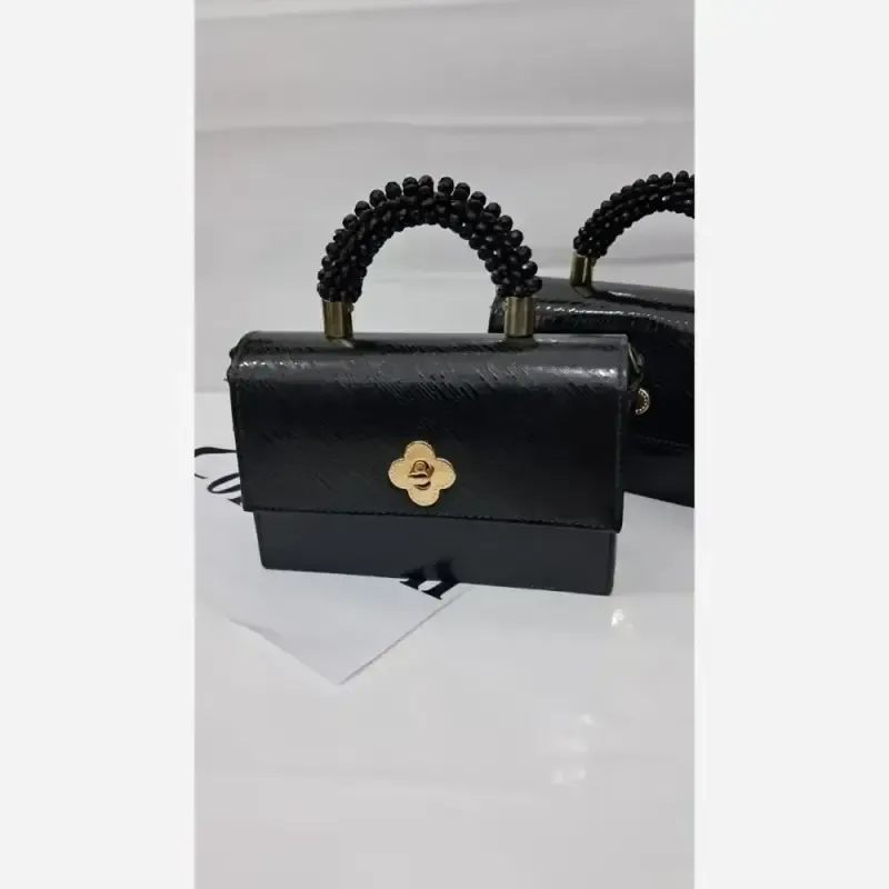 کیف چرم خارجی مشکی سایز متوسط زنانه