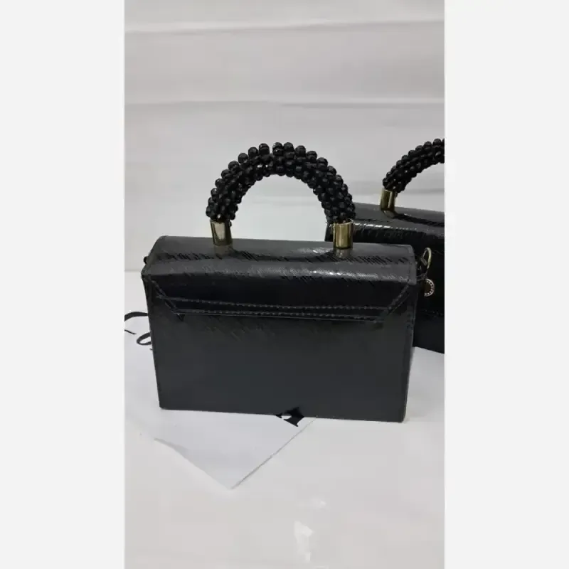 کیف چرم خارجی مشکی سایز متوسط زنانه