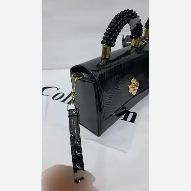 کیف چرم خارجی مشکی سایز متوسط زنانه