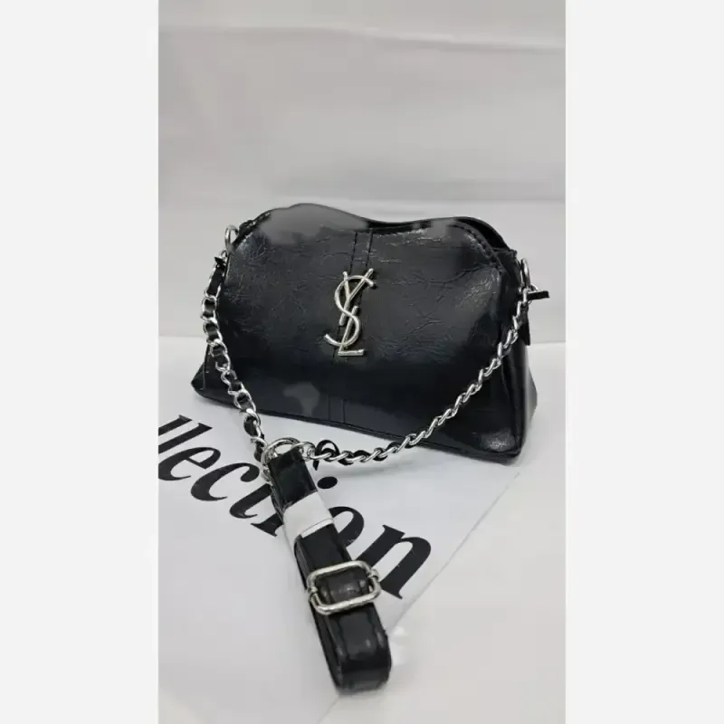 کیف چرم خارجی مشکی سایز متوسط زنانه